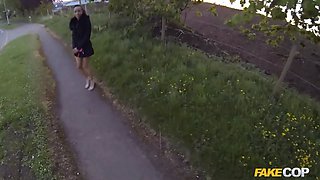 Hot girls get humid for a boy in uniform - fake cop