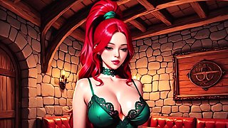 Divine Elixir - Fantasy Sorceress Summons a Dungeon Master for an Intimate Ritual AI Animation