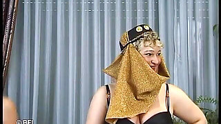 The german belly dancer and fisted mature woman gets cum from bald man.