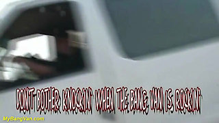 Chubby MILF picked up for her first bangvan DP