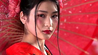 pretty japanese gives handjob and blowjob