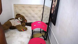 Pamela Strips, Shakes Those Huge Tits Again  Again and Stuffs Her Pink Chocolate Pussy