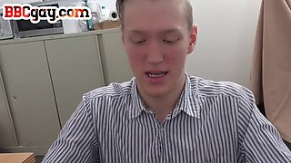 Interracial white twink assfucked in the office by a BBC