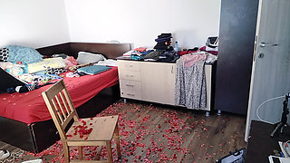 Amateur Wife Having Fun with Roses. Sexy Mom Cleans with the Vacuum Cleaner.