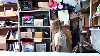 Shoplifting teen gets fucked and jizzed as a punishment