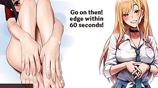 Trapped in Marin and Kaguya's hentai Joi project: Femdom foot domination and humiliation!