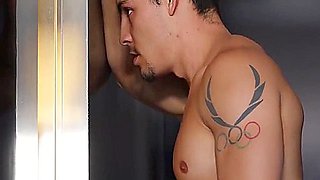 Ollie Swallows His Buddies Sweaty Cock In The Shower 20 Min
