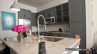 POINT OF VIEW having intercourse dark hair raunchy after pick up