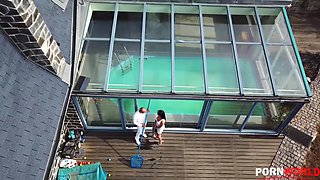 Top-heavy stunner Inna Innaki spreads her legs wide open for his fat cock GP1025