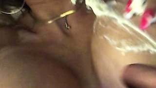 Sexy Blonde Babe With Big Boobs Strips Bra