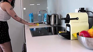 German thick tattoo amateur slut fucked in the kitchen