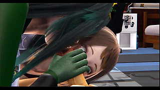 Boku No Hero Hentai Yuri - Threesome Ochako, Froppy and Rumi Usagiyama Futanari Hard Sex - Anime Manga 3D Cartoon Asian Japanese