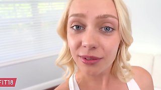 Petite blonde Braylin Bailey fucked in a casting till creampie - Fit 18