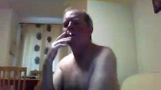 Grandpa cum on webcam