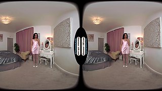 Summer Fox Pink Boudoir Outfit With White Crotchless Legwear & Special Show Vibrator Treat - 8k Vr