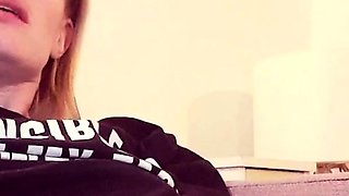 Perfect blond making solo masturbation