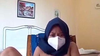 Hijab After Work Horny Plugging Vagina with Vibrator