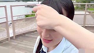Sexy 18-year-old Japanese Beauty With Black Hair Wearing A Uniform Having Fun Blow Job And Having Sex Wit With Big Breasts