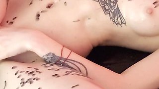 Submissive Kitty Takes Dildo in Her Mouth & Pussy