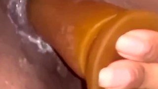Stimulating My Clit with Vibrator Fucking My Pussy with Big Dildo