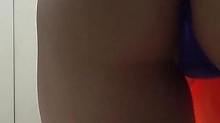 Mini Skirt and G String Panties and Sticking Out Natural Boobs From T-shirt Japanese Girl Natsume Maki's Room Cleaning