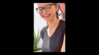 With Me in Restaurant Smoking Cigarette and Bouncing Boobs with Fun