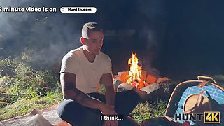 Hunt4k. sexy lean dark haired doesn’t care about her boyfriend and is giving a Sloppy Blowjob to a stranger