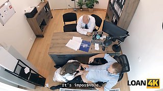 Loan4k. small call girl mina k is doing dirty things in the office to get the loan