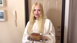 Slim Busty Blonde Accidentally Came In Her Neighbor's Flat & Saw Him Naked. Look What Happened Next