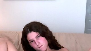Glamour babe with big boobs masturbates in lingerie