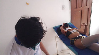 The masseur makes the pastor of the new ecclesiastical religion very wet.