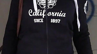 18 Years Sandy Shows Shaved Pussy Under Her Skirt Outdoor