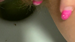 Hairy Pussy Pee and Accidentally Fart, Very Close up View 4K 60fps