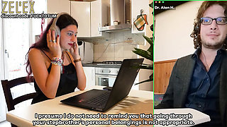 Italian Stepsister Elisa Talks Dirty with Stepbrother - Big Tits Teen Fucked Hard