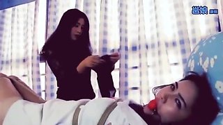 Young Asian Woman Tied Up By Lesbian Friend