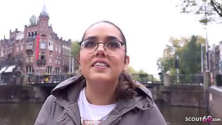 German Teen with Glasses Gets Rough Public Pickup and Hard Fuck - Tiny Natural Nerd