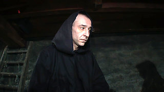 Blonde Maid Is Stripped Naked and Hoisted up to the Ceiling for Interrogation