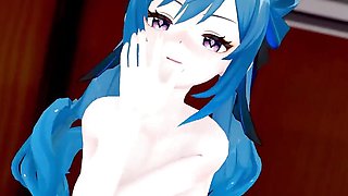 Genshin Impact Keqing Undress Dance and Nude Sex Mmd 3D Blue Hair Color Edit Smixix