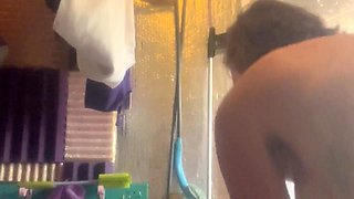 Hot, Hairy Hippy Gets Naked to Piss Standing up in the Bath