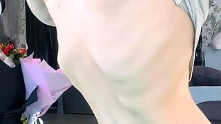 Blonde tight pussy babe solo toy fun in glamour masturbation