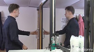 Jack nails the British granny in the dressing room with his big cock