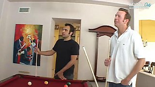 The hot brunette gets spanked by 3 cocks as punishment