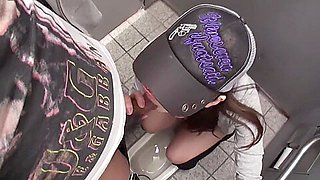 Gonzo cum shot in public toilet