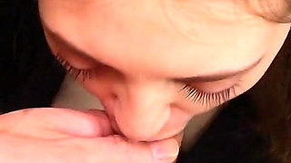 Blowjob with Cum on Tongue. Hot Cumshot. POV