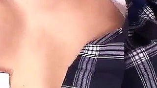 Skinny Japan college teen fucked by step dad with big cock