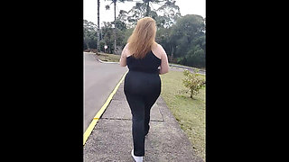 Walking with My Stepmom with No Panties