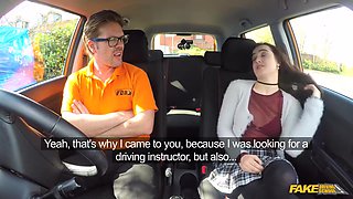 19 Year Old Brunette Learner Seduces Instructor In Car Sex Romp