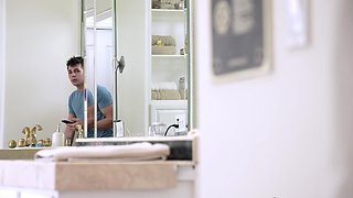 Kai Jaxon is a tattooed beauty who gets a good pussy pounding in the bathroom.