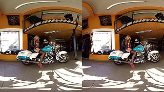 186 - Claudia Mac - Blonde Pornstar Naked On A Bike