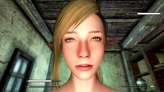 Lucky Guy Fucks Elf Babe in Skyrim